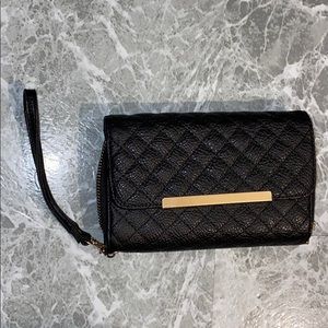 Charlotte Russe Black Leather Clutch Purse